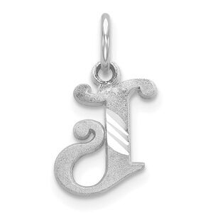 14k White Gold, Isabelle Collection, Mini Letter J Initial Charm